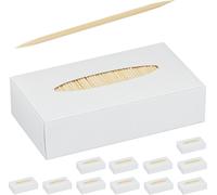 relaxdays Cure-dents en bois, set de 12000 pièces