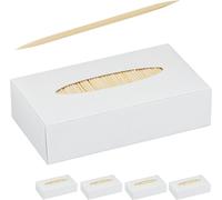 Relaxdays Cure-Dents en Bois Lot de 5000, Cure-Dents Fins, pour hygiène Dentaire, apéritif & Bricolage, Piques apéritifs
