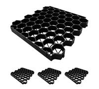 Relaxdays Dalles de Gazon en Plastique, Lot de 4, 50 x 50 cm, sans sous-Couche, circulables, pour Paddock, Noir