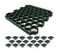 Relaxdays Dalles Gazon Plastique, Lot de 20, 4 x 50 x 50 cm, sans sous-Couche, résistantes, pour Paddock, Vert