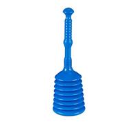 Relaxdays Déboucheur à Ventouse, HxD : env. 49x15,5 cm, débouche évier, Baignoire, Douche, Pression, en Plastique, Bleu