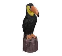 Relaxdays Déco de Jardin Toucan, HLP : 35 x 10 x 19 cm, à Poser, en Plastique, résistant aux intempéries, Noir/Marron