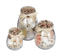 Relaxdays Déco plage avec coquilles lot de 3