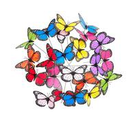 relaxdays Décoration de Jardin Papillon, Lot de 36, jardinière, piquets pour Plantes, déco extérieur, métal, PVC, coloré