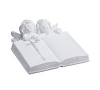 Relaxdays Décoration pour tombe, pierre artificielle, résiste aux UV, au gel, aux intempéries, HLP 10x20x20 cm, blanche