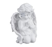 Relaxdays Décoration pour Une Tombe, Ange priant, résiste aux UV, au Gel, aux intempéries, HLP 20x15x11 cm, Blanche