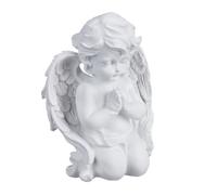Relaxdays Décoration pour une tombe ange priant résiste aux UV au gel aux intempéries HLP 20x15x11 cm blanche