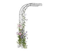 Relaxdays - Demi-Arceau pour rosiers, métal, H x l x P : 240 x 125 x 39 cm, Treillis pour Plantes grimpantes, Mural Noir