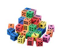 Relaxdays Dés colorés en Mousse, Lot de 48, matériau Doux, 4 cm, pour Jardin d'enfants, école, 6 Faces, Multicolore