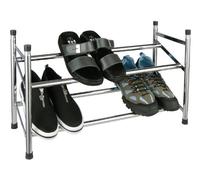 Relaxdays Design Étagère à Chaussures 2 étages - Extensible jusqu'à 12 Paires de Chaussures - Empilable et Robuste