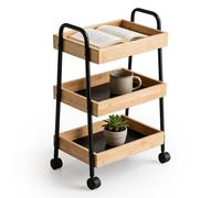 Relaxdays Desserte bambou & métal 3 plateaux