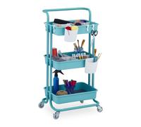 Relaxdays Desserte turquoise 3 niveaux