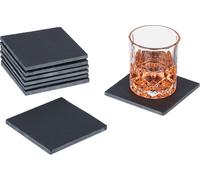 relaxdays Dessous de verre en ardoise Set de 8 pièces