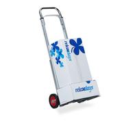 Relaxdays Diable charge jusqu’à 200 kg, Chariot professionnel universel, transport charges lourdes, en métal, argenté