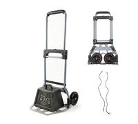 Relaxdays Diable Pliable 120 kg, Acier, poignée télescopique, Argent/Gris, 111x52x48 cm