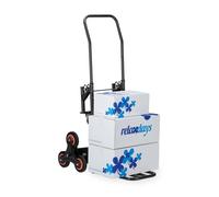 Relaxdays Diable pour escaliers, Chariot de Transport, Porte-Charge Pliable, jusqu'à 50/150 kg, Roue en caoutchou, Noir