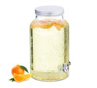 Relaxdays Distributeur de Boisson, Volume : 5 l, Design Vintage, Robinet et Couvercle, pour la Limonade, Transparent