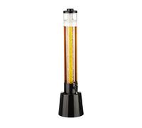 Relaxdays Distributeur de Boisson avec Robinet, 3 l, réservoir à glaçons, pour Jardin, Transparent et Noir