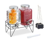 relaxdays Set de 2 distributeurs de boissons 4L avec support