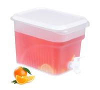 Relaxdays Distributeur de Boissons, 4,8 litres, avec Robinet & Couvercle, Plastique, pour frigo, Transparent/Blanc