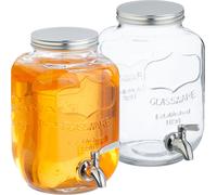 relaxdays Distributeur de boissons 4 litres, set de 2 pièces