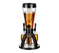Relaxdays Distributeur de Boissons avec 3 robinets poussoirs, 4 L, réfrigération, extérieur, Transparent - Noir