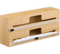 relaxdays Distributeur de film plastique en bambou