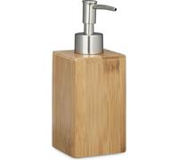 relaxdays Distributeur de savon en bambou carré