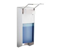 Relaxdays Distributeur mural désinfectant pour savon liquide 1000 ml Acier inoxydable Argent