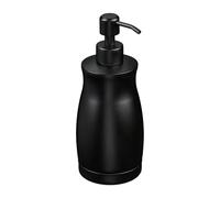 Relaxdays Distributeur de Savon, Rechargeable, Acier Inoxydable, 400 ML, pour la Salle de Bain et la Cuisine, Noir
