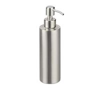 Relaxdays Distributeur de Savon, Rechargeable, Salle de Bain, Cuisine, Pompe à désinfectant, Acier INOX, 300 ML, argenté