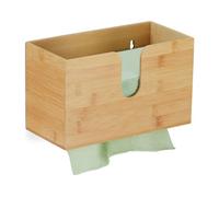Relaxdays Distributeur de serviettes en papier, bambou, taille H2, essuie-main mural, HxLxP 16 x 27 x 13 cm, nature