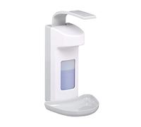Relaxdays Distributeur Mural 500 ML, désinfectant Savon Liquide, Cabinet médical Entreprise Bureau, Blanc, Plastique, 1 élément