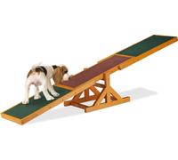 relaxdays dog seesaw Dog Agility marron 180,0 x 30,0 x 54,0 cm
