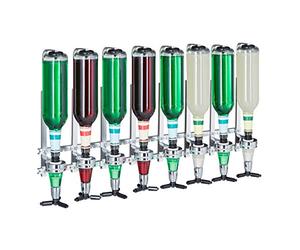 Relaxdays doseur bouteille, mural, dosage 3 cl pour 8 bouteilles, accessoire bar, H x L x P : 73 x 36 x 11 cm, argenté