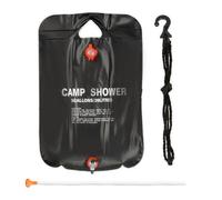 Relaxdays Mixte Relaxdays Douche solaire 20 litres camping randonn e suspendre pliable avec douchette ext, Noir, 1 élément EU