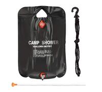 Douche solaire 20 litres, lot de 2, camping, randonnée, à suspendre, pliable, avec douchette, extérieur, mobile, noir