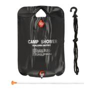 Relaxdays Mixte Relaxdays Douche solaire 20 litres camping randonn e suspendre pliable avec douchette ext, Noir, 1 élément EU