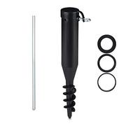 Relaxdays Douille de Sol, Pied de Parasol à Visser, Adaptateur 40-52 mm, Plastique, Protection Soleil, vis de Terre, Noir
