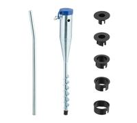 Relaxdays Douille de sol, pour parasol & séchoir, à visser, pour mâts de 25-55 mm, base d’ancrage, argenté - bleu