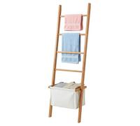 Relaxdays Échelle porte-serviettes avec panier