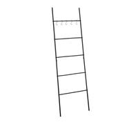 Relaxdays Échelle Porte-Serviettes de Salle de Bain, 5 Barres, pour Serviettes et vêtements, H x L : 178 x 58 cm, Noire