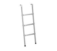 Relaxdays Échelle Trampoline, 96 cm, à accrocher, 3 Barres, Accessoire extérieur Universel, Acier, argenté