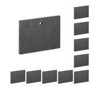 Relaxdays Écriteaux en Ardoise, Lot de 10, Petites pancartes à accrocher, pour Le Jardin, étiquettes, Anthracite