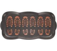 Relaxdays Tapis en Caoutchouc, pour Chaussures humides, Bord relevé, 80x40 cm, antidérapant, Noir - Orange