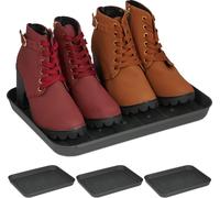 relaxdays Egouttoir à chaussures, set de 4 pièces