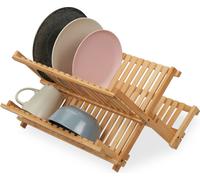 relaxdays Egouttoir en bambou pliable
