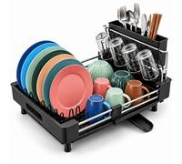 Relaxdays Égouttoir extensible avec porte-verres