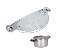 Relaxdays Égouttoir pour casserole en inox à clipser ustensile de cuisine passoire Hxl: 32,5 x 13 cm métal, argenté