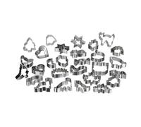 Relaxdays Emporte-pièces en Lot de 36, pour Biscuits, Noël, Anniversaires, différentes Formes, Acier Inoxydable, argenté